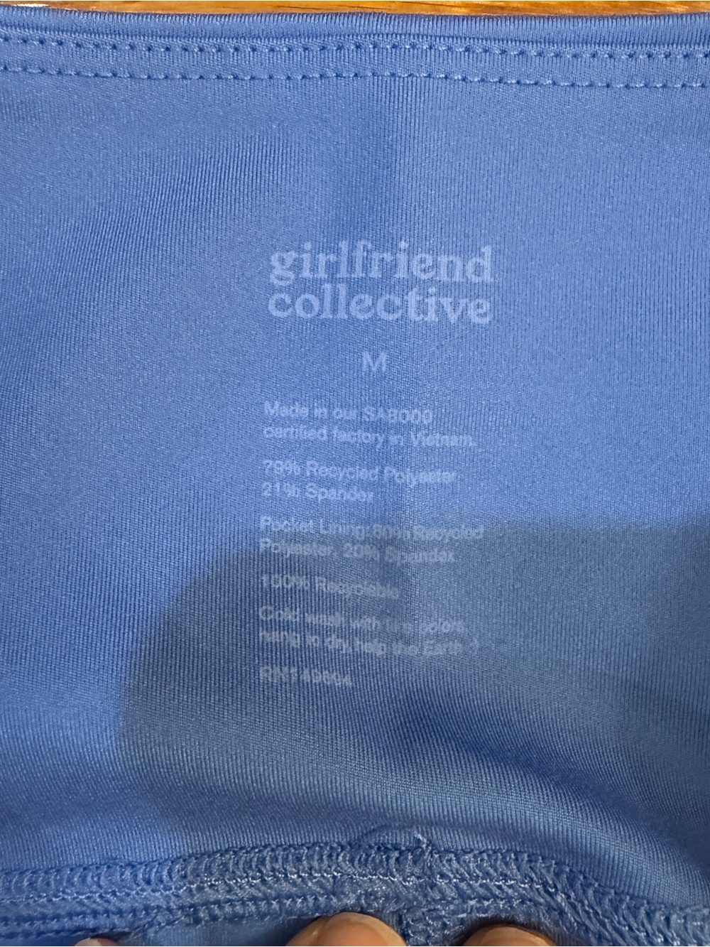 Girlfriend Collective High Rise Bike Shorts in Blue - Size Medium - Picture 2 of 5